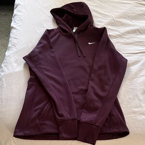 Nike Burgundy Hooded Pullover with White Swoosh